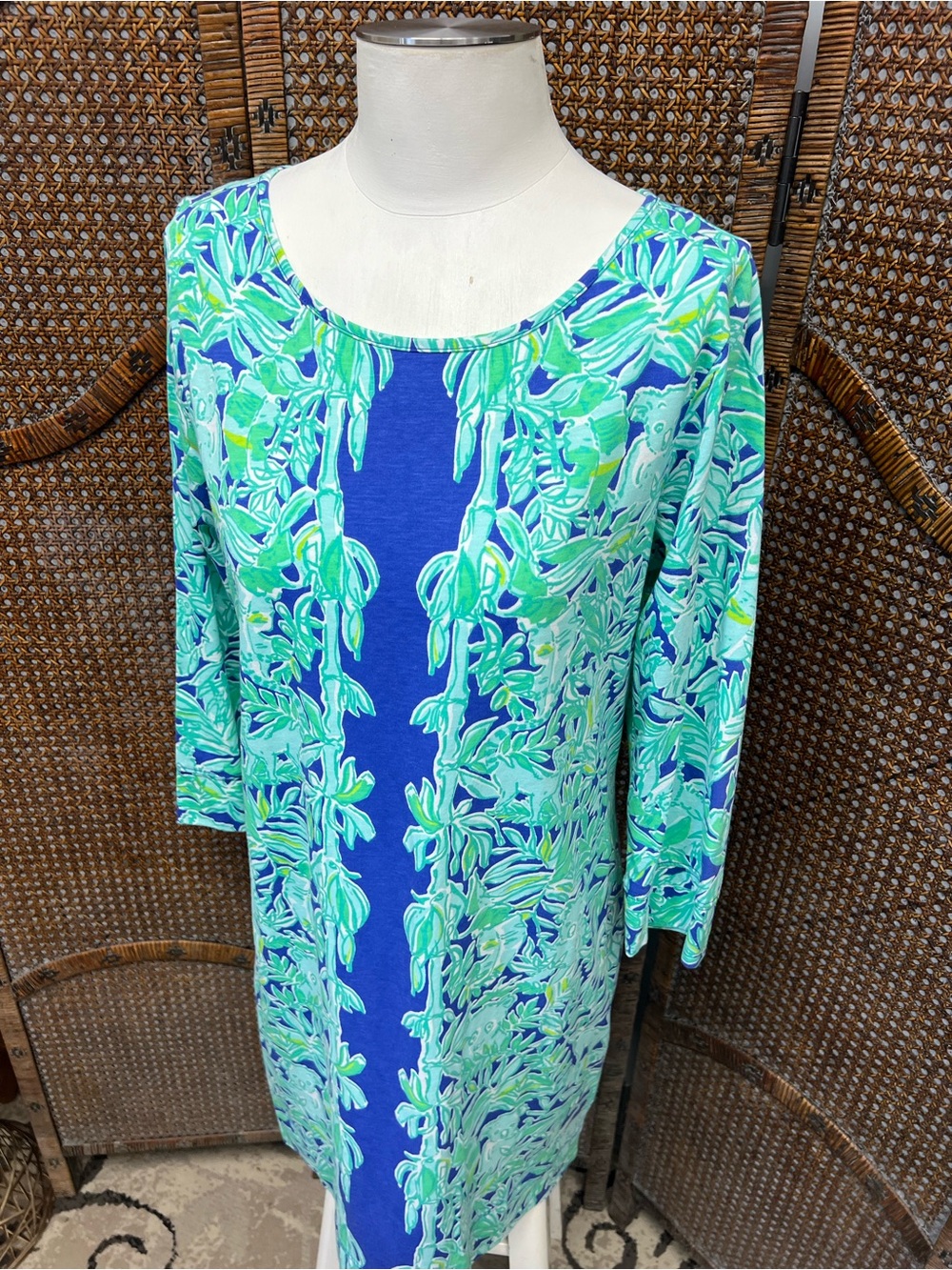 Lilly Pulitzer dress long sleeve blue aqua large